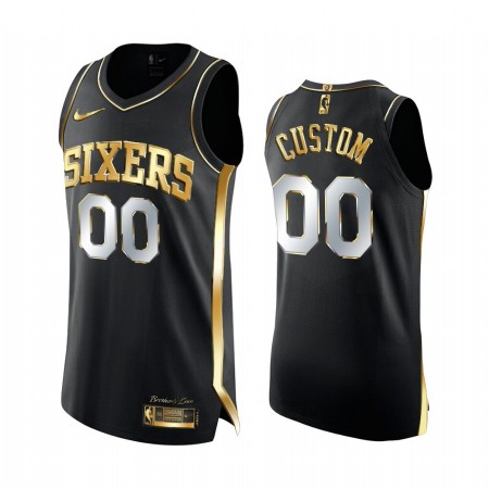 Dres Philadelphia 76ers Prilagođeni 2020-21 Crna Golden Edition Swingman